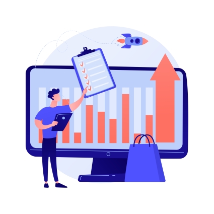 a man holding a clipboard and market trends
